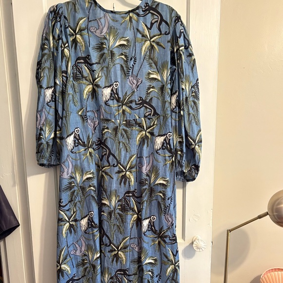 Guadalupe Blue Animal Print Dress Anthropologie - Picture 7 of 7